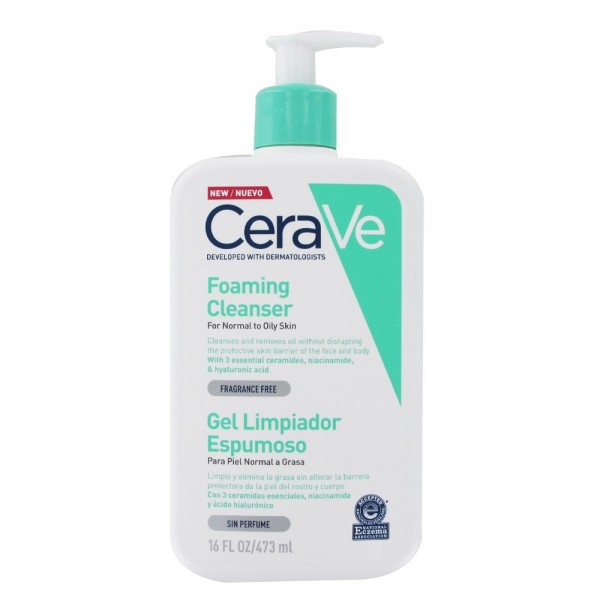 Cerave Gel Limpiador Espumoso Piel Normal Grasa 473ml